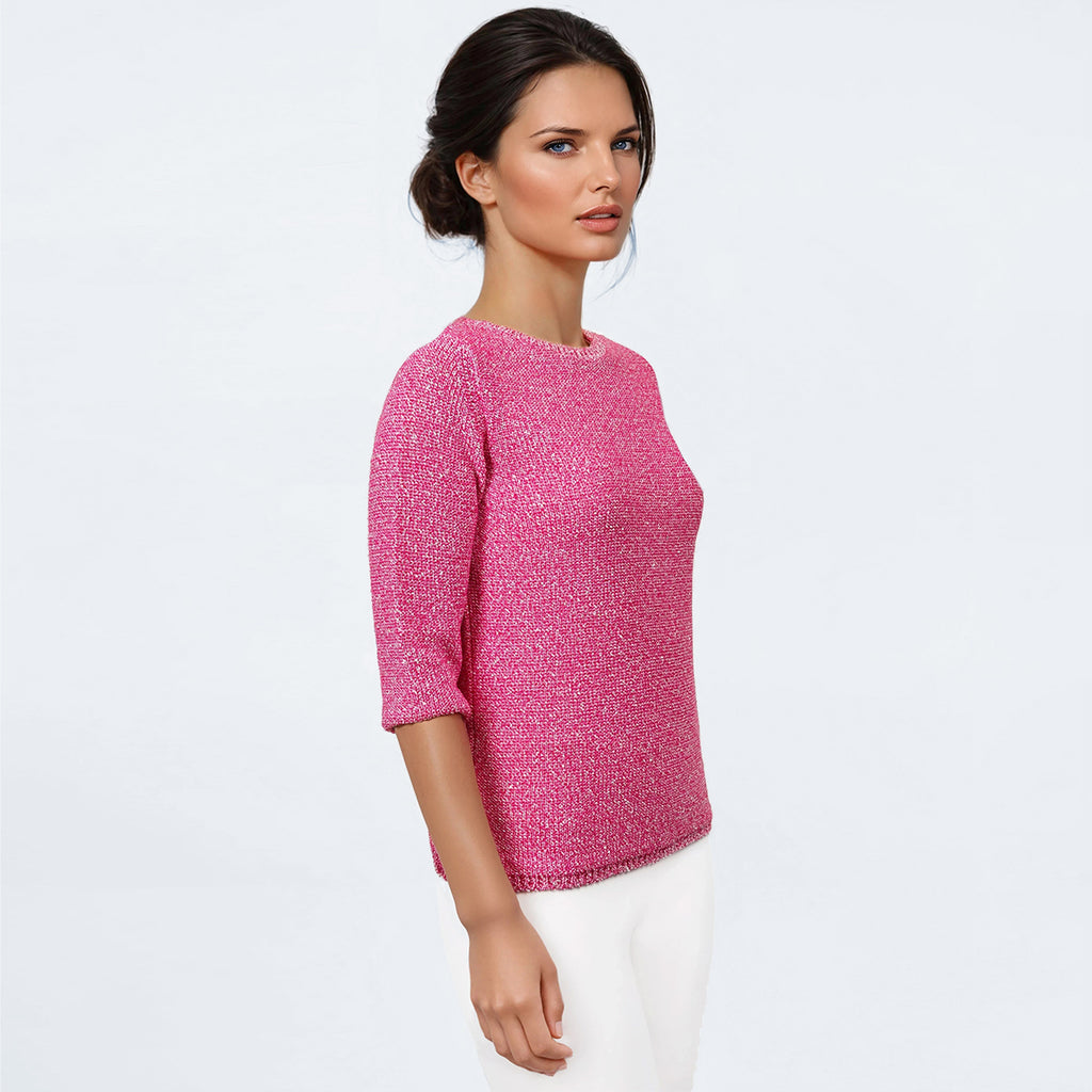 Pailletami Pullover in Fuxia