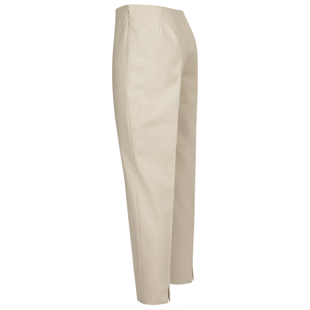 Cotton Stretch Slim Fit Capri in Taupe