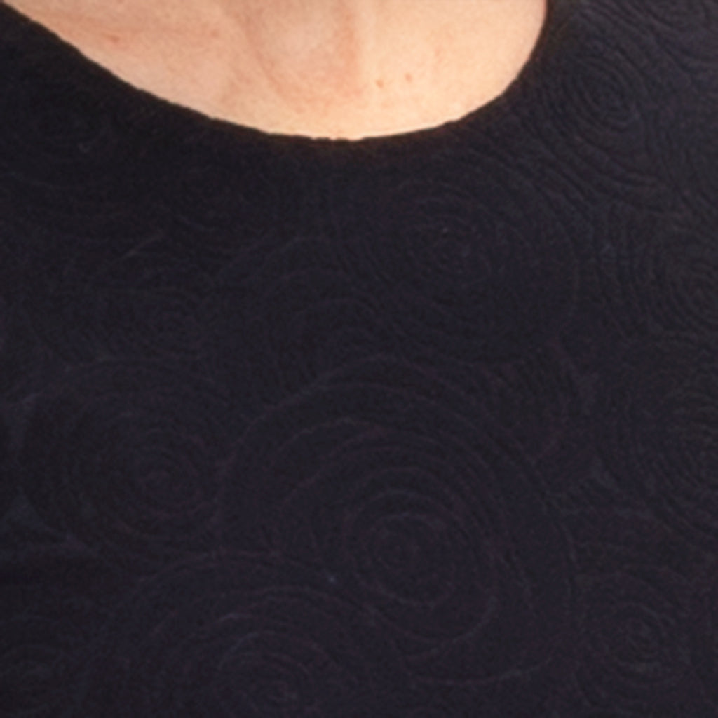 Round Knit Tee in Black Camellia