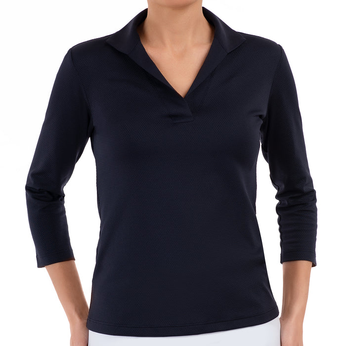 Pique Polo Collar Tee in Navy