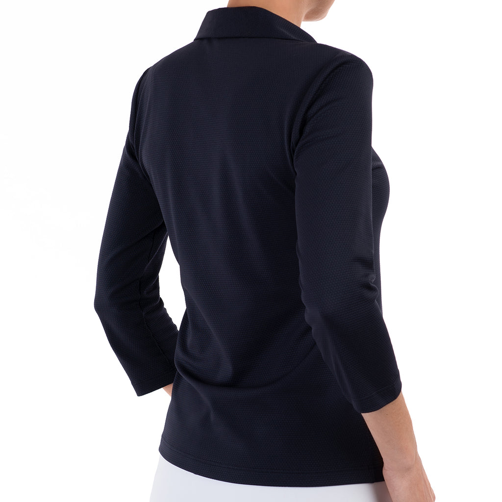 Pique Polo Collar Tee in Navy