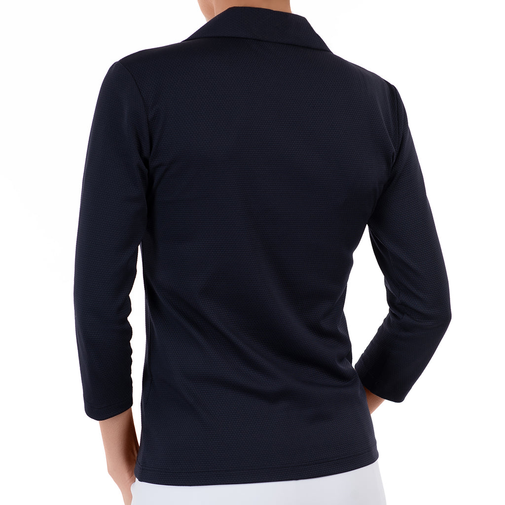 Pique Polo Collar Tee in Navy