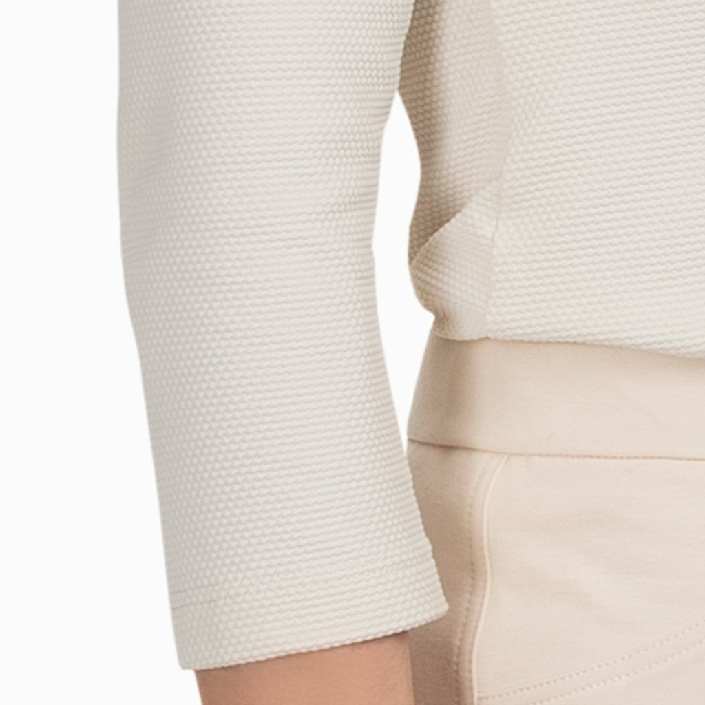 Pique Polo Collar Tee in Flax