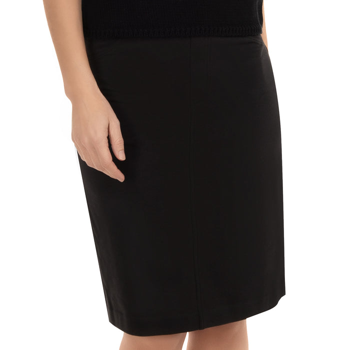 Cotton Knit Jean Skirt in Black