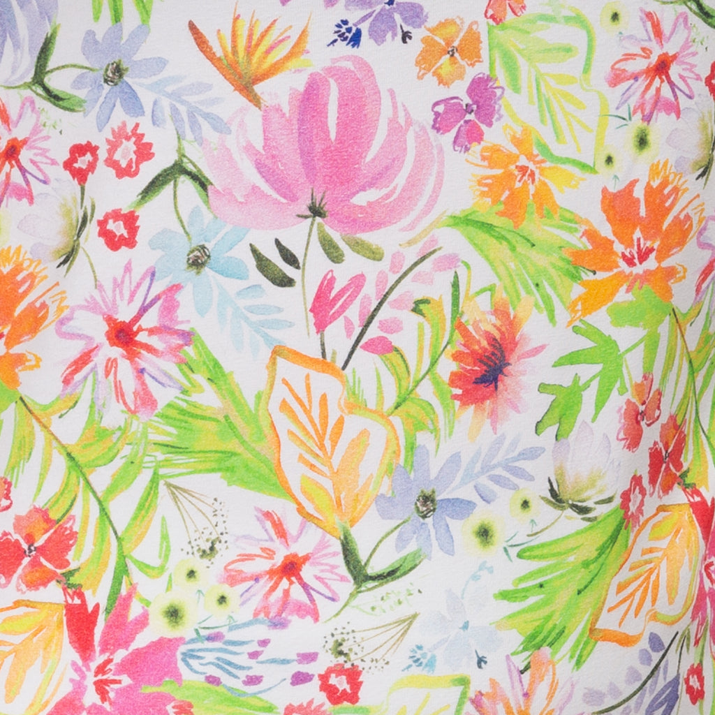Fitted Polo Collar Tee in Fleurs de Grasse