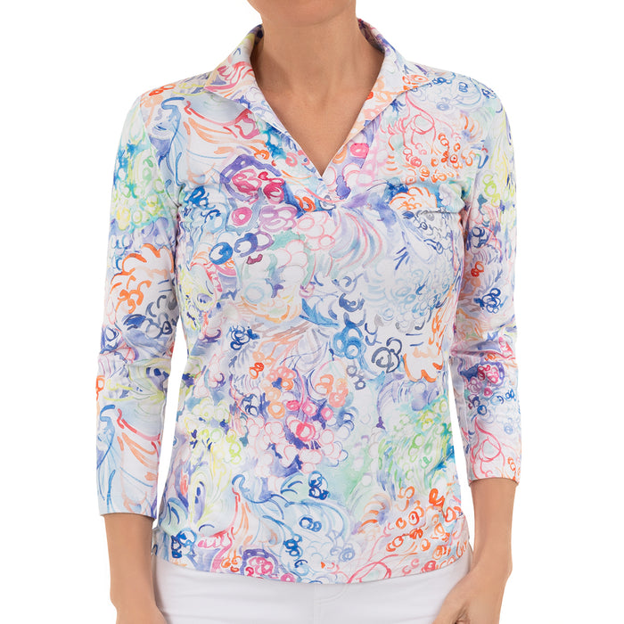 Fitted Polo Collar Tee in Bella Lucca