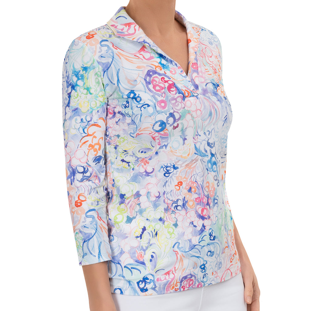 Fitted Polo Collar Tee in Bella Lucca
