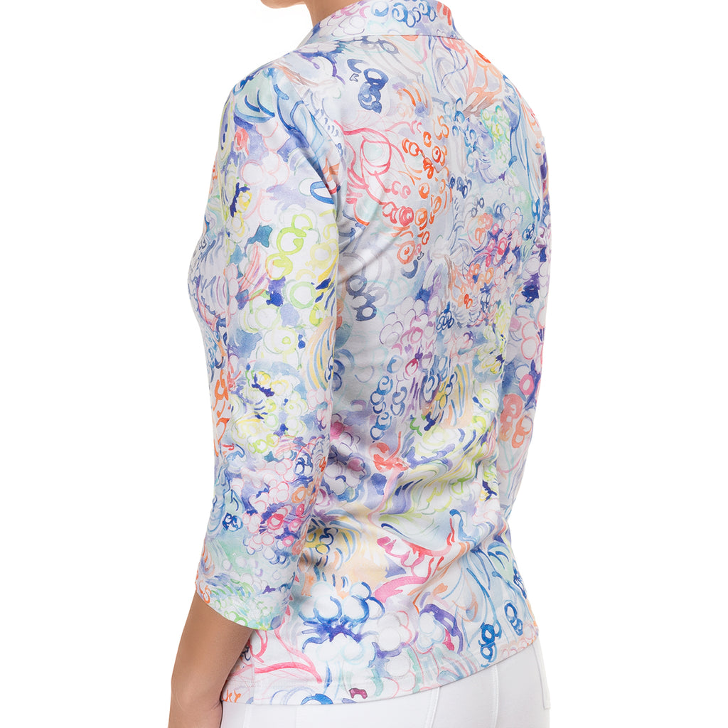 Fitted Polo Collar Tee in Bella Lucca