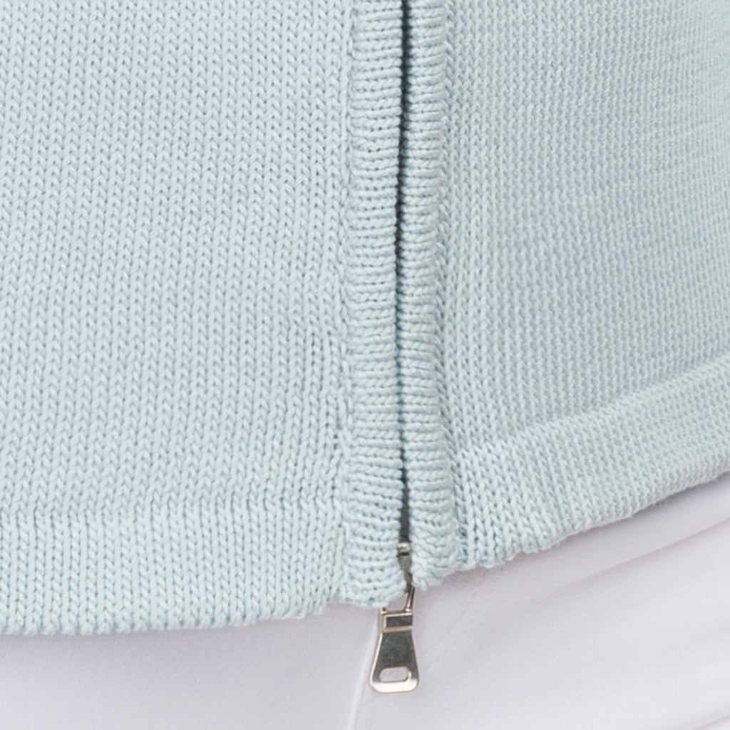 Roll Collar Cardigan in Glacier Blue
