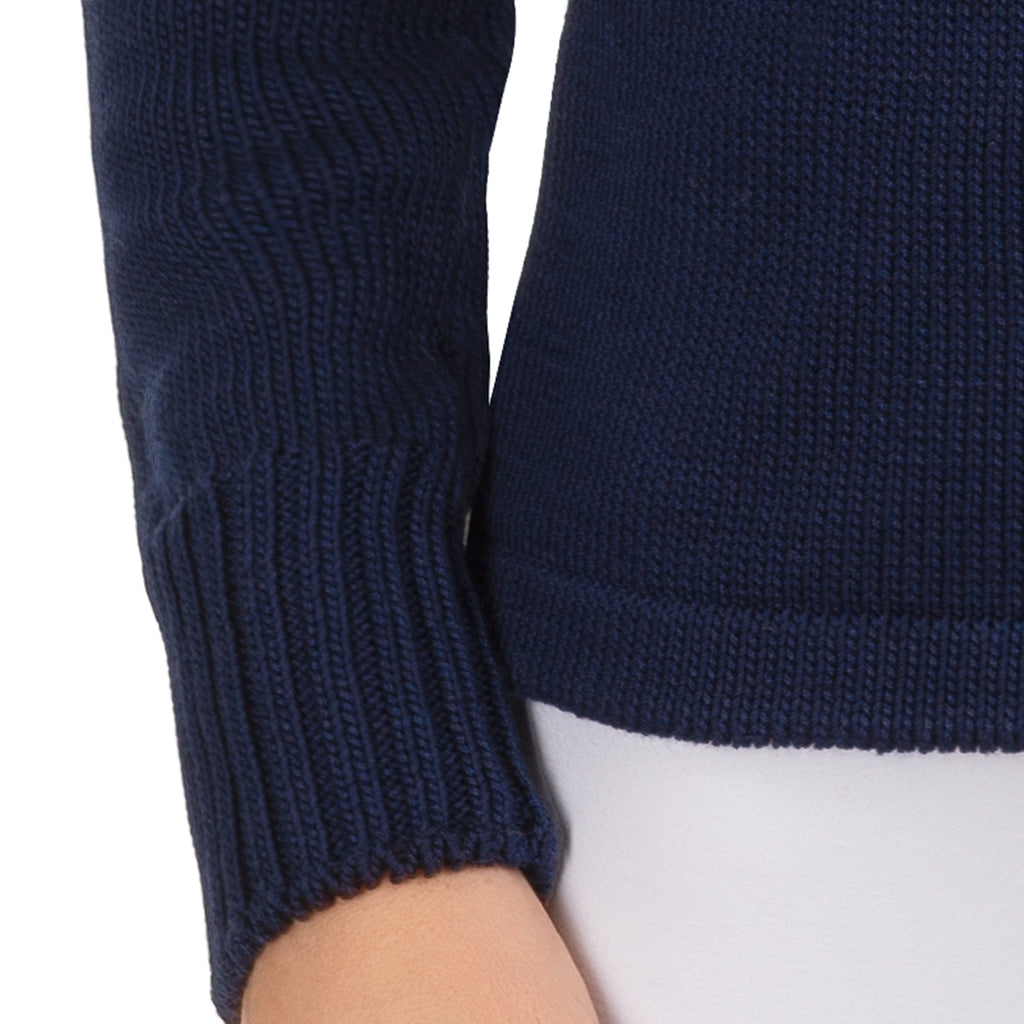 Roll Collar Cardigan in Navy