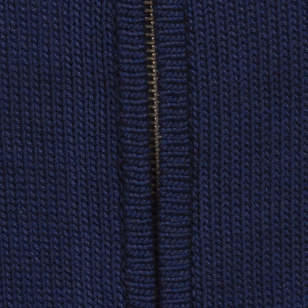 Roll Collar Cardigan in Navy