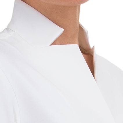 Inverted Notch Collar Blouse in White
