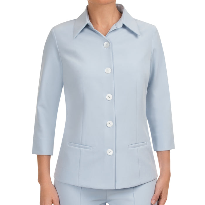 Fitted Blouse with Pockets in Giorgio Blue