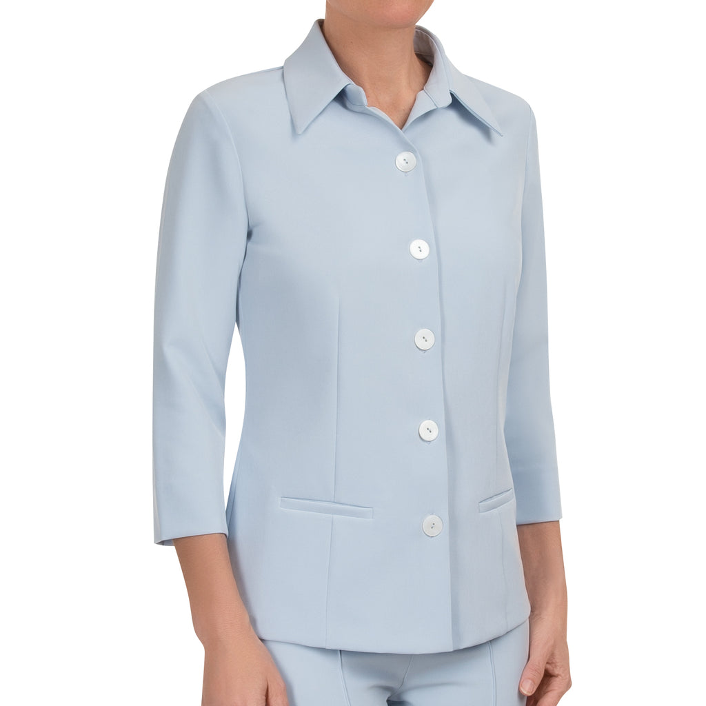 Fitted Blouse with Pockets in Giorgio Blue
