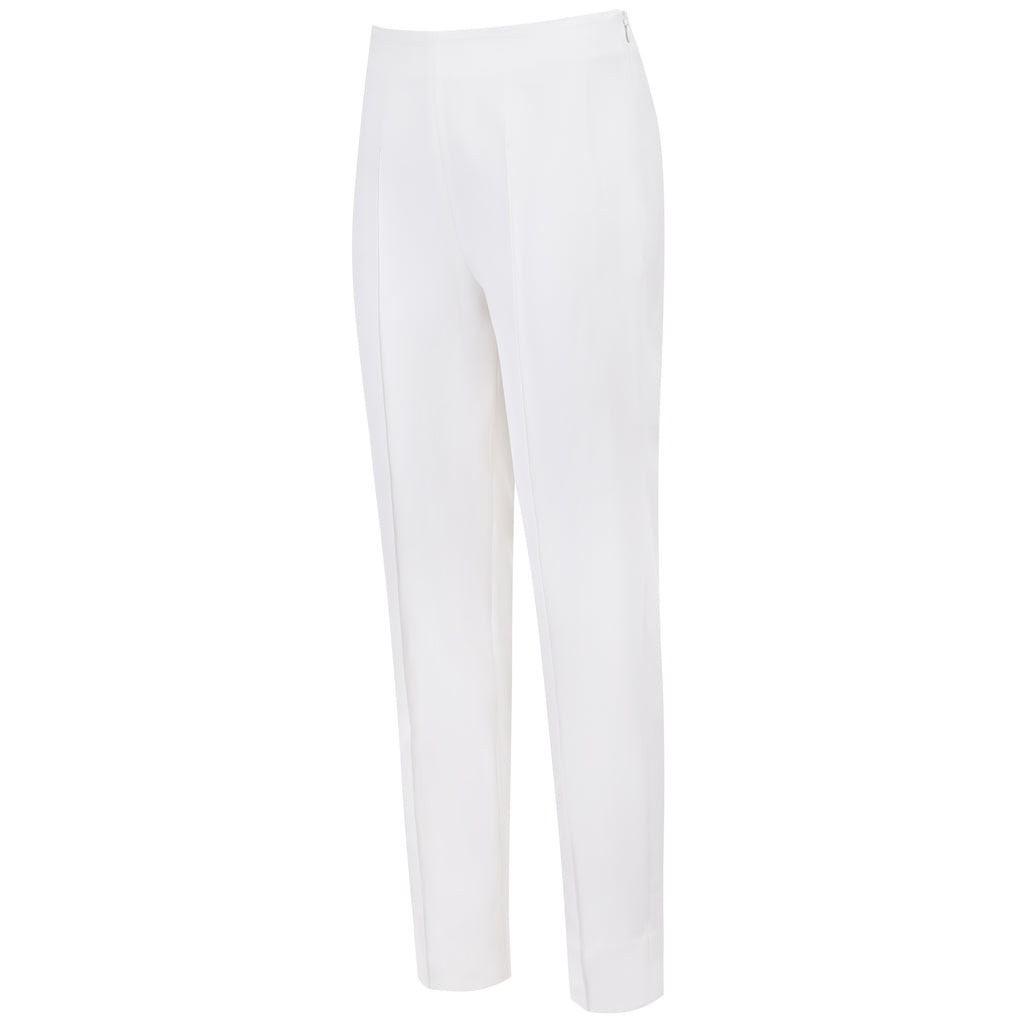 Bi-Stretch Pintuck Pant in White