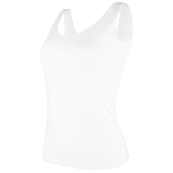 Shaped Knit Tank in White (L)