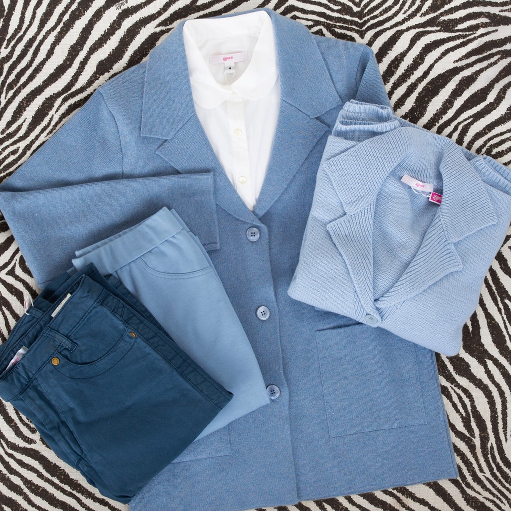 Cotton Knit Jean in Ocean Blue