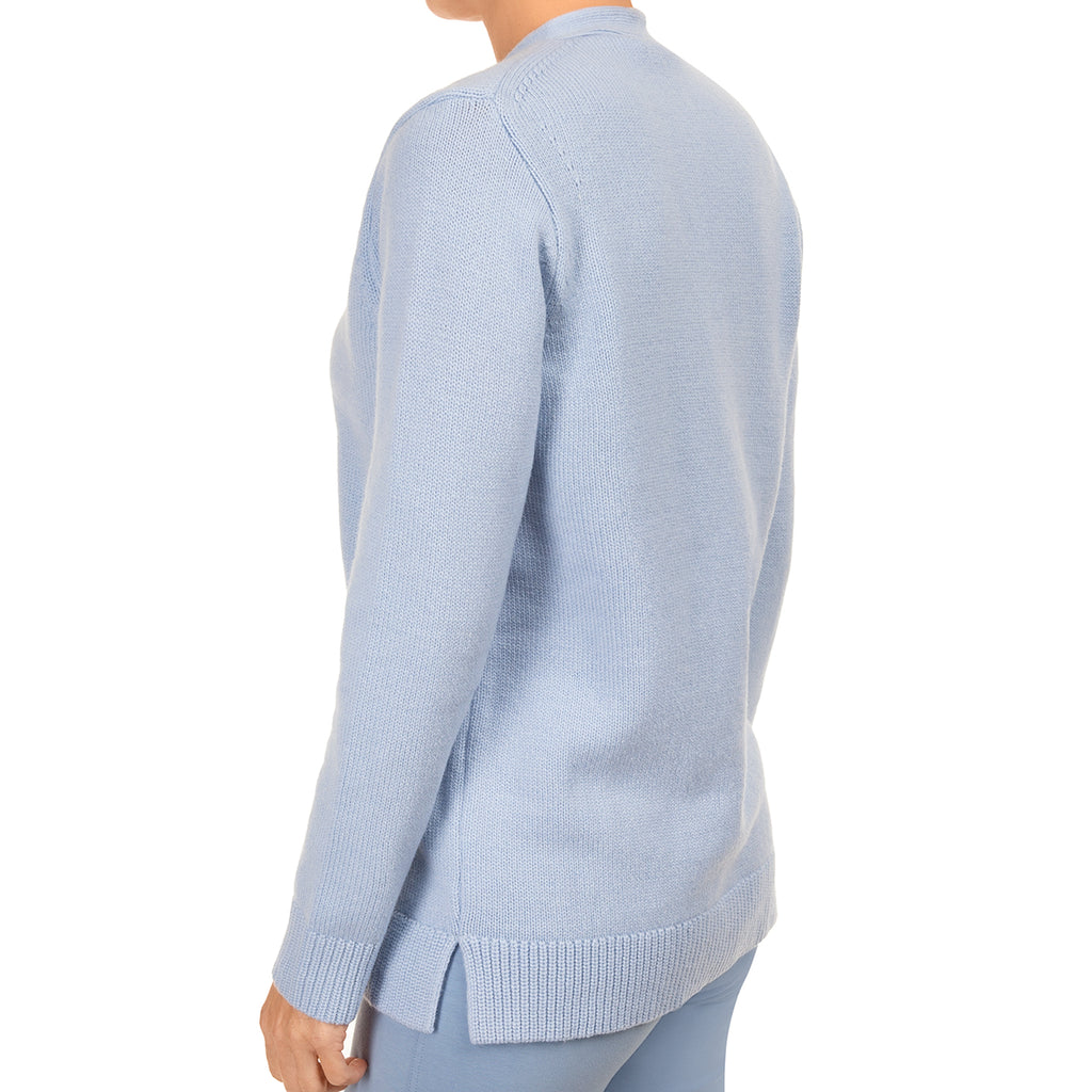 Cashmere & Wool V-Neck Cardigan in Cielo Blue