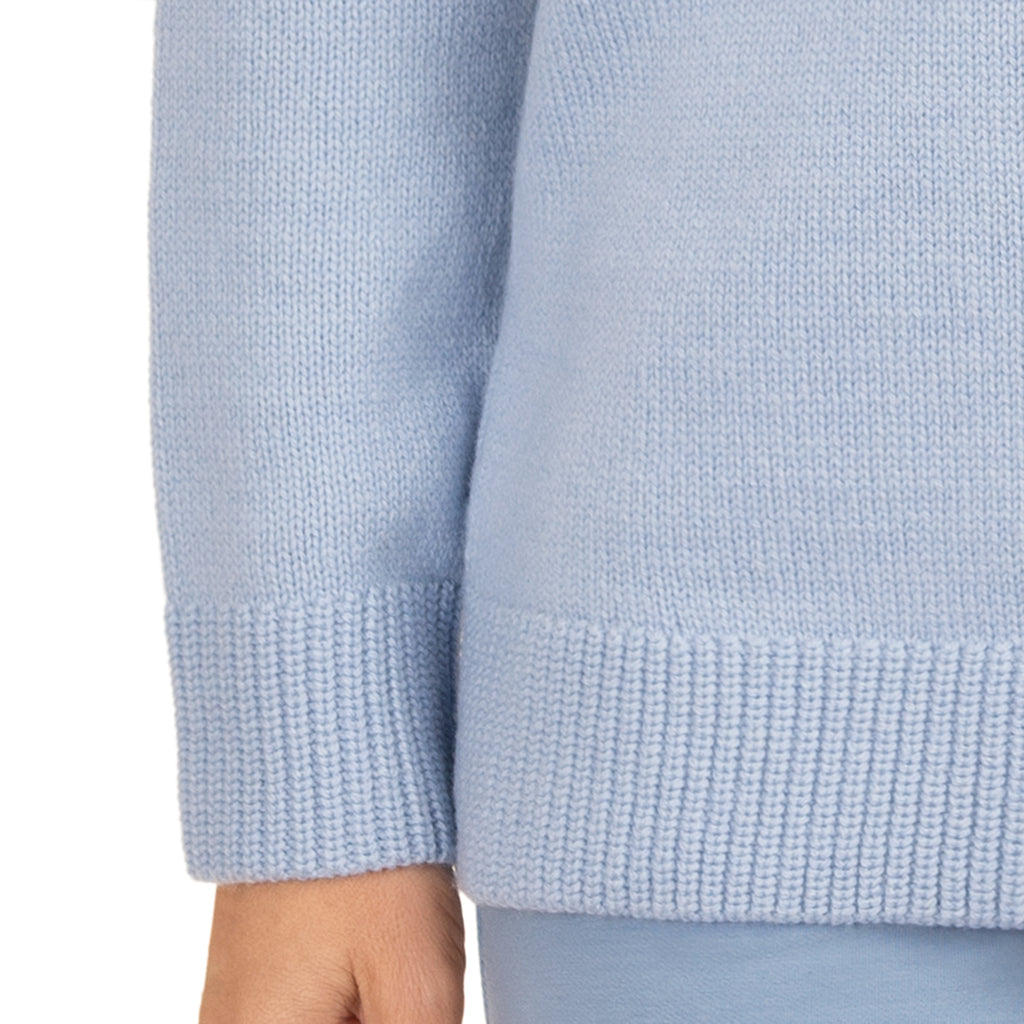 Cashmere & Wool V-Neck Cardigan in Cielo Blue