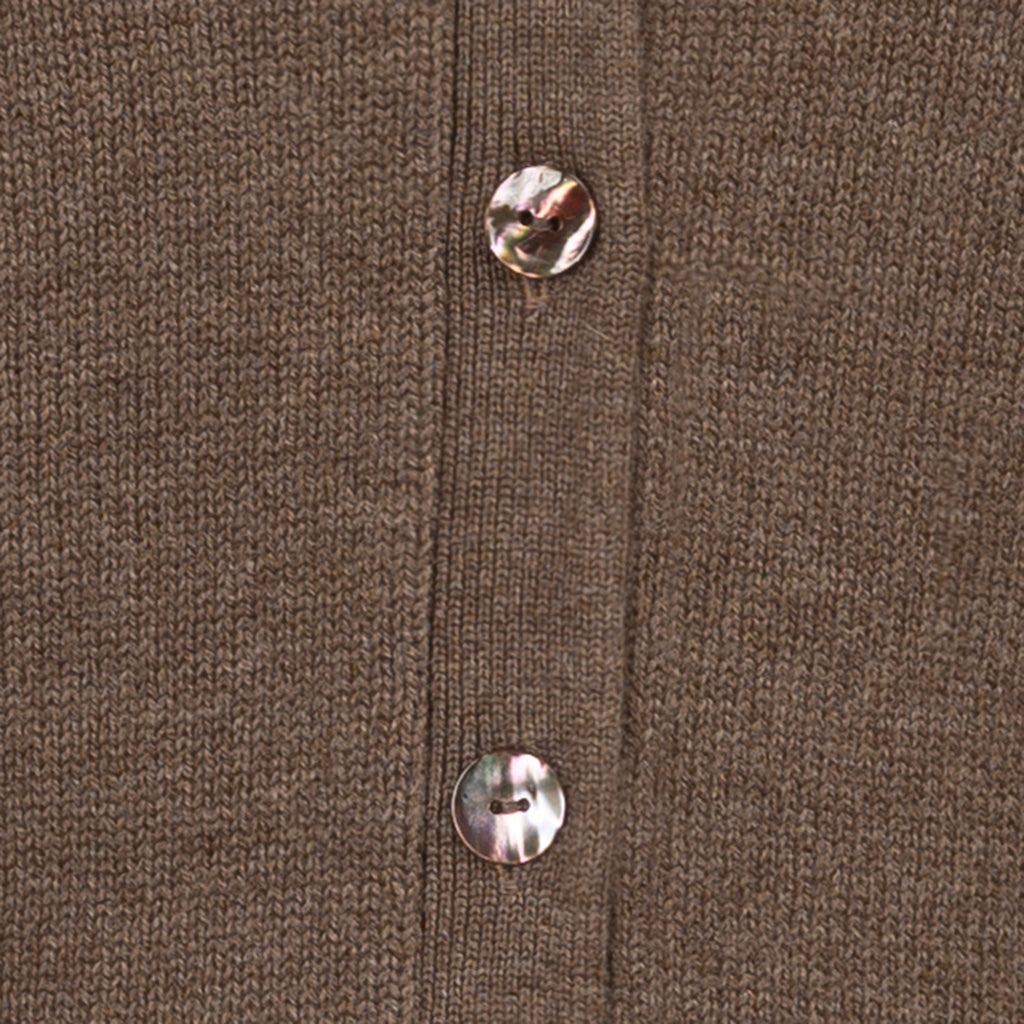 Cashmere & Wool V-Neck Cardigan in Cappuccino