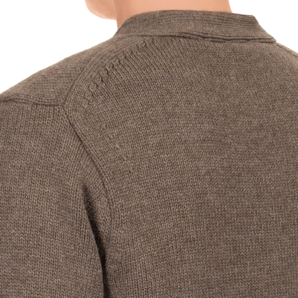 Cashmere & Wool V-Neck Cardigan in Cappuccino