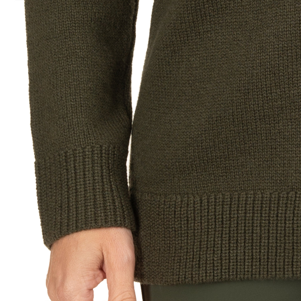 Cashmere & Wool V-Neck Cardigan in Olive