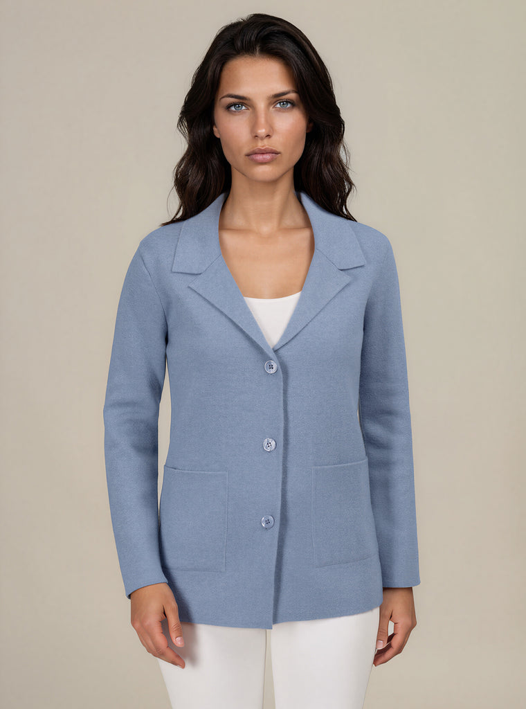 Sweater Blazer in Ocean Blue