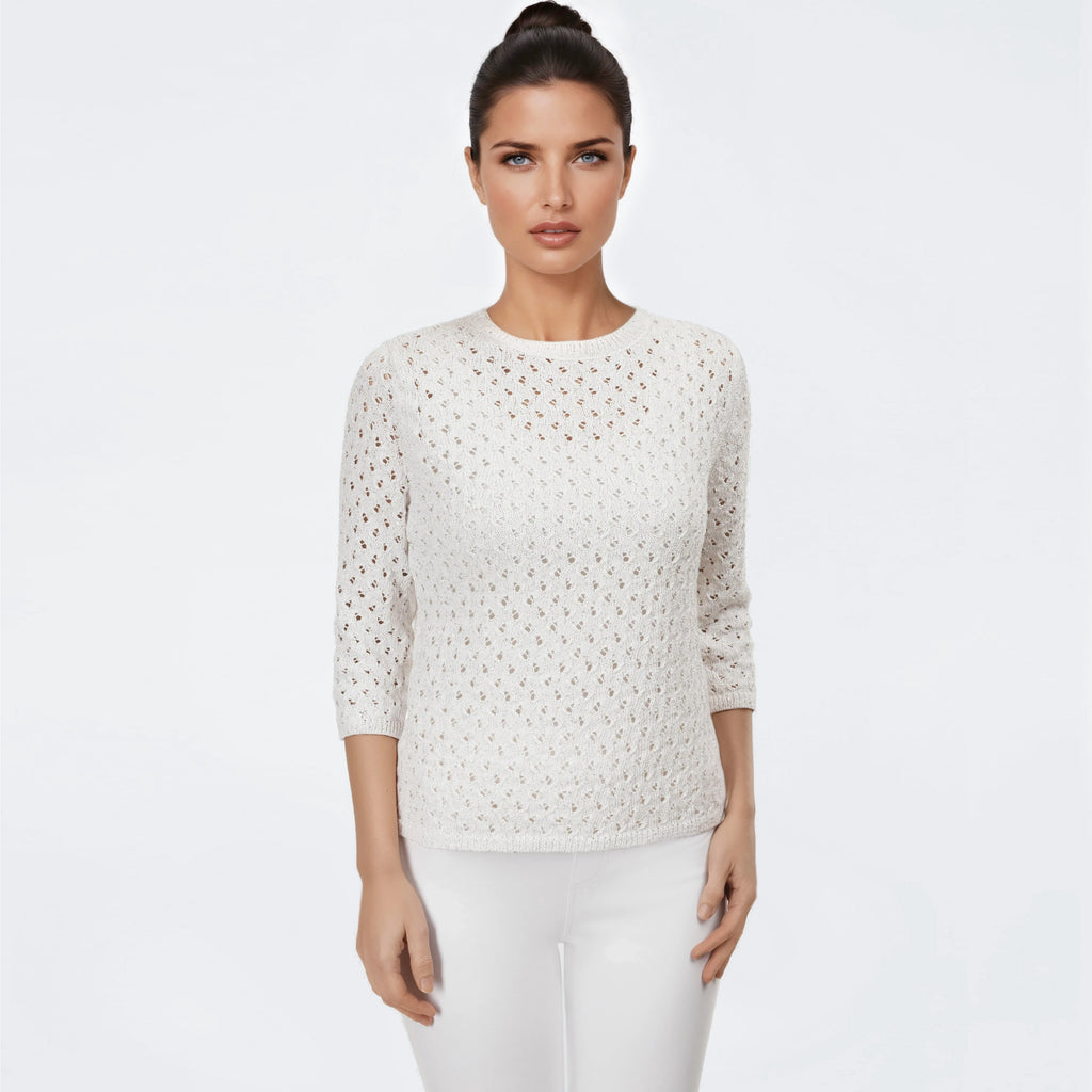Ajour Pullover in White
