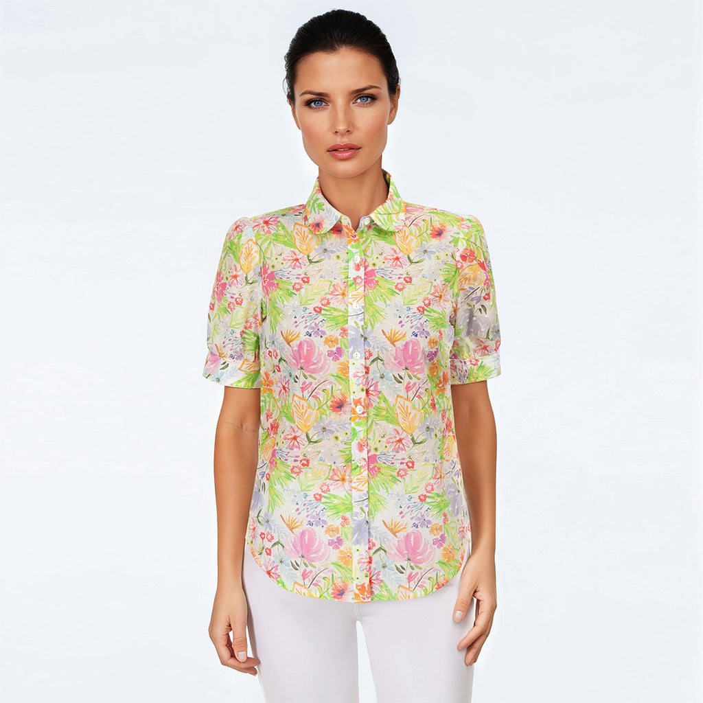 Plumes Shirt in Fleurs de Grasse