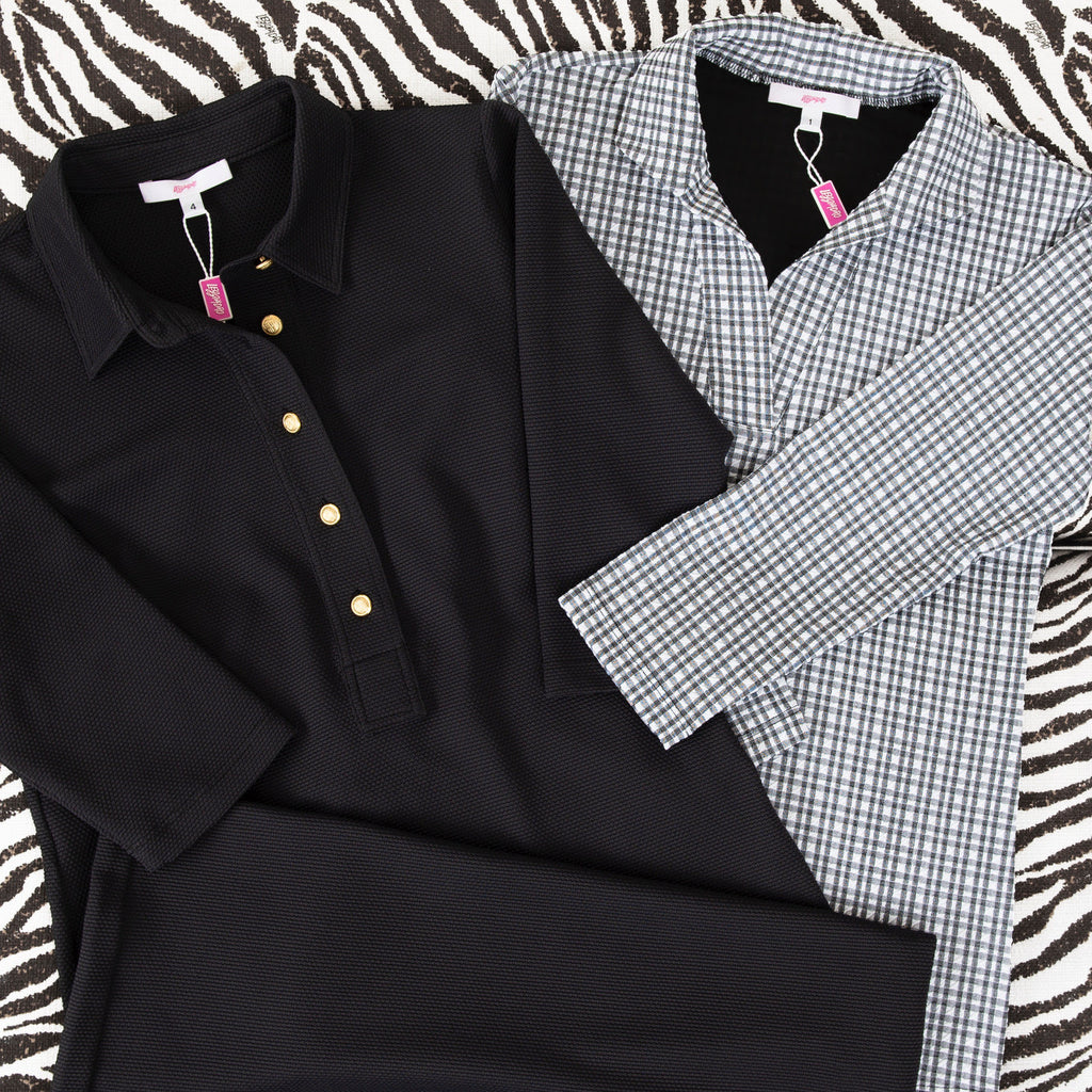 Pique Shirtdress in Black