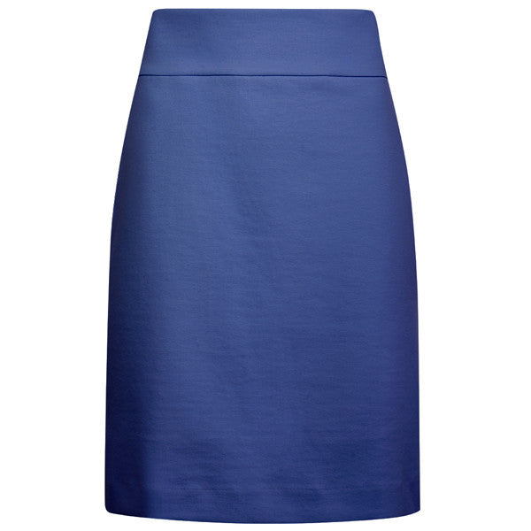 Cotton Knit Pull on Skirt in Deep Ocean Blue