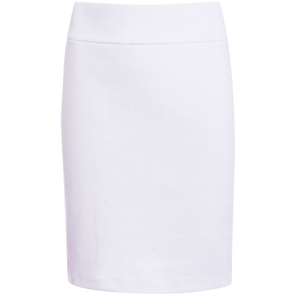 Cotton Knit Pull on Skirt in White.