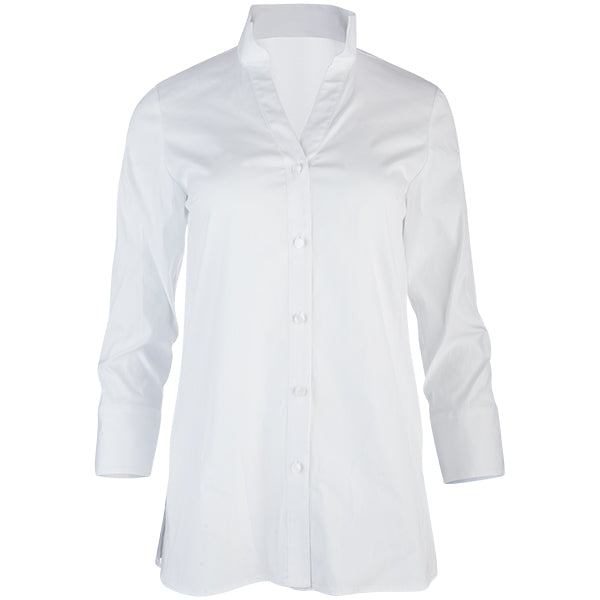 Polo Collar Classic Shirt in White