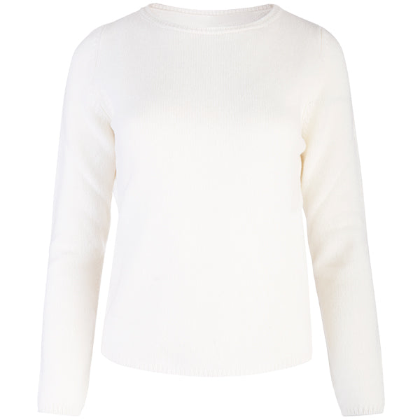 Crewneck Long Sleeve Pullover in White