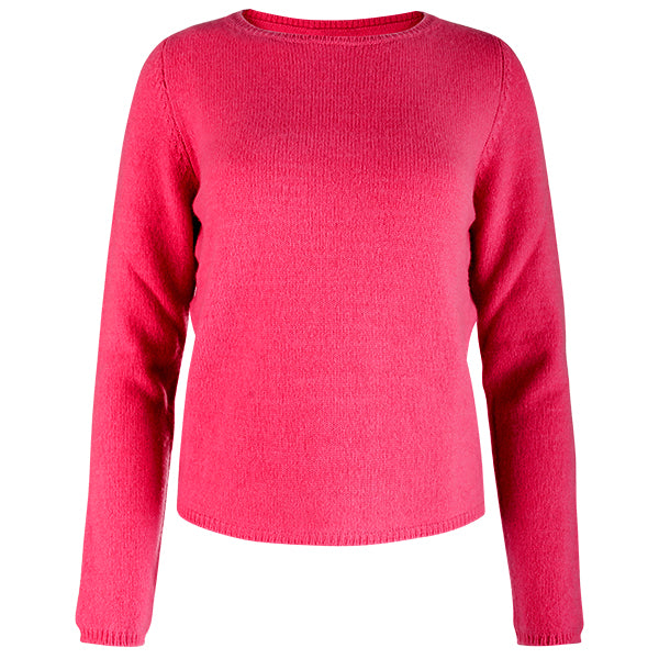 Crewneck Long Sleeve Pullover in Fuxia