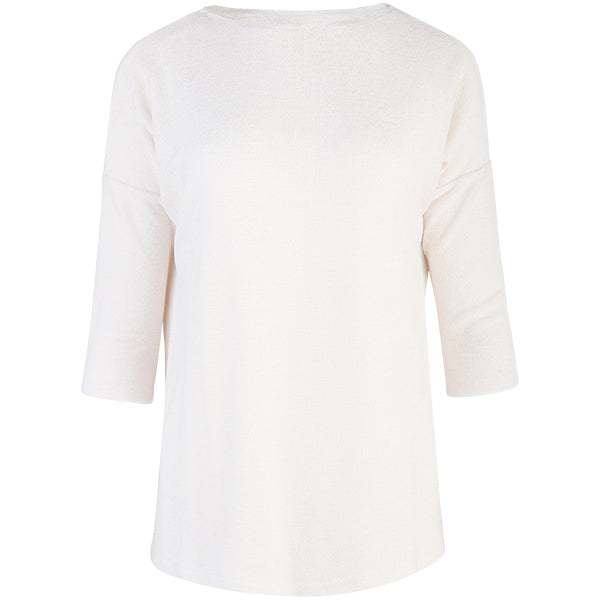 Boatneck Tunic Tee in Off White