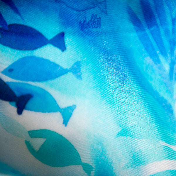 Printed Modal Cashmere Scarf in Polynesian Waters