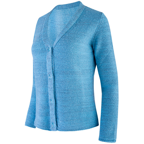 Novelty Long Sleeve Cardigan in Turquoise