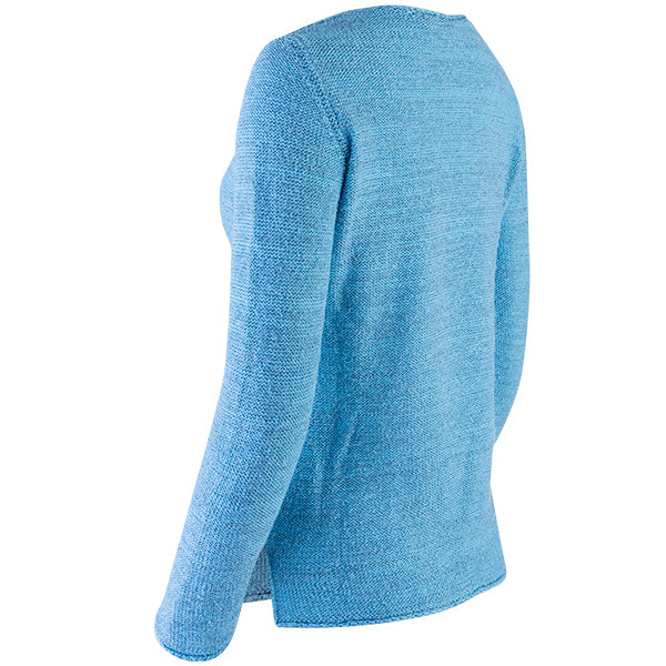 Novelty V-Neck Long Sleeve Pullover in Turquoise