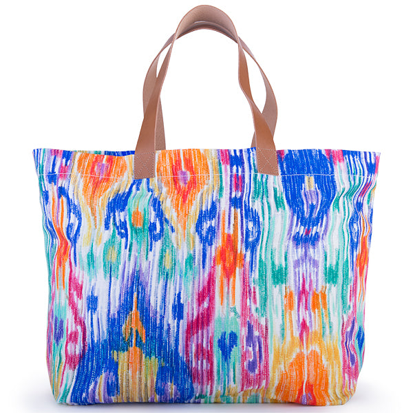 Printed Cotton Canvas Tote Bag in Indian Splendor