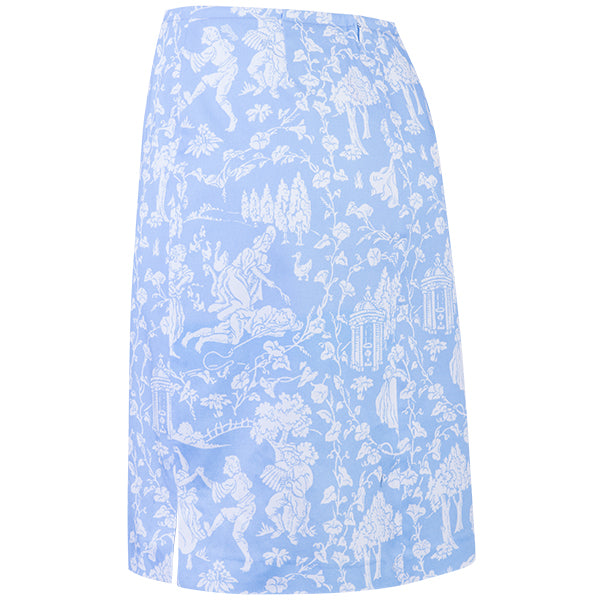 Straight Skirt in Celeste Provencal