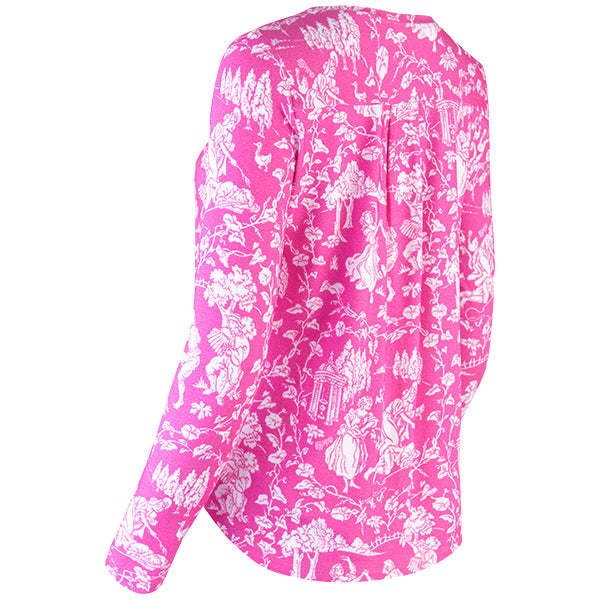 Yoke Relaxed Fit Tee in Fuchsia Provencal