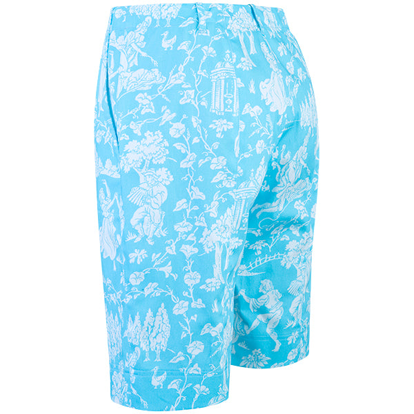 Cotton Stretch Babe Short in Turquoise Provencal