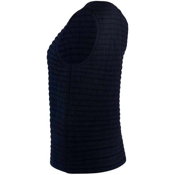 Knitted Zip Sleeveless Vest in Navy