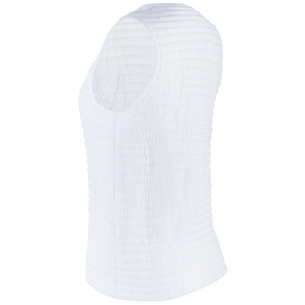 Knitted Zip Sleeveless Vest in White