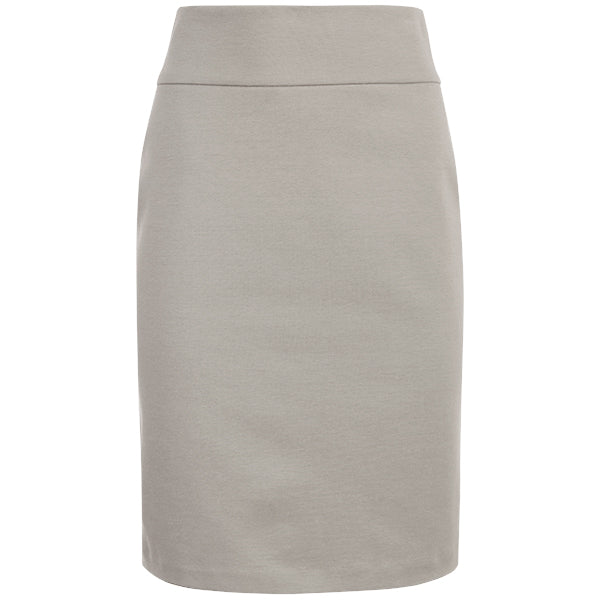 Cotton Knit Pull-on Skirt in Stone