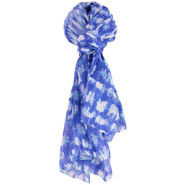 Printed Modal Cashmere Scarf in Soundwaves