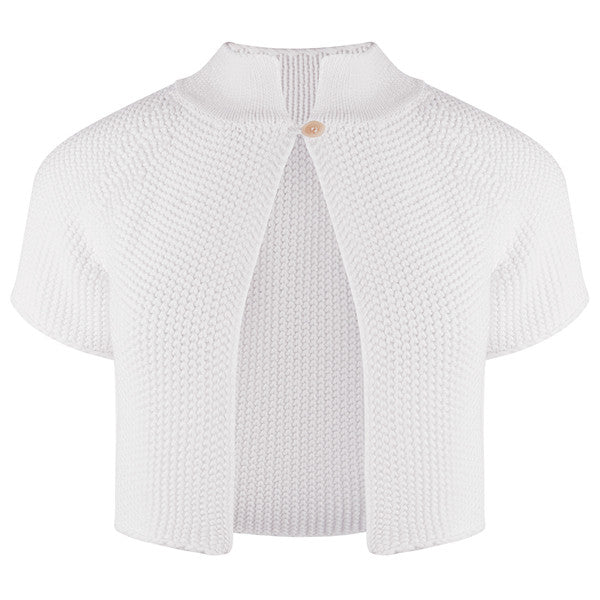 Raglan Sleeve 1-Button Cardigan in White
