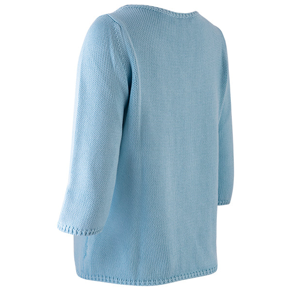 3/4 Sleeve Pullover in Shui Blue