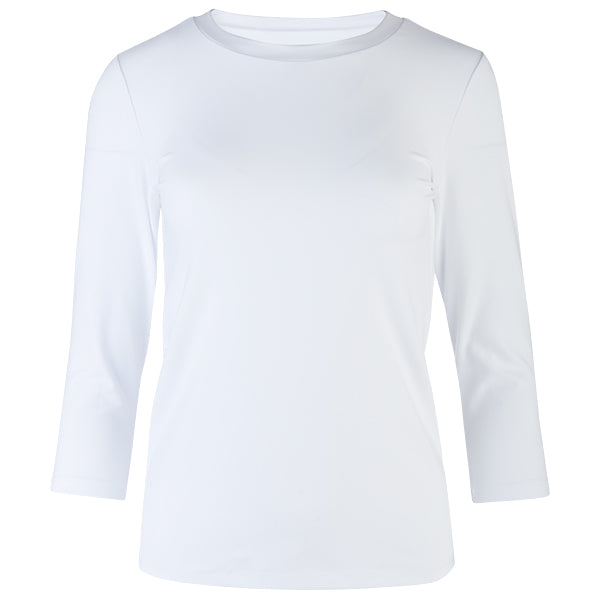 Wide Band Neck Tee in White